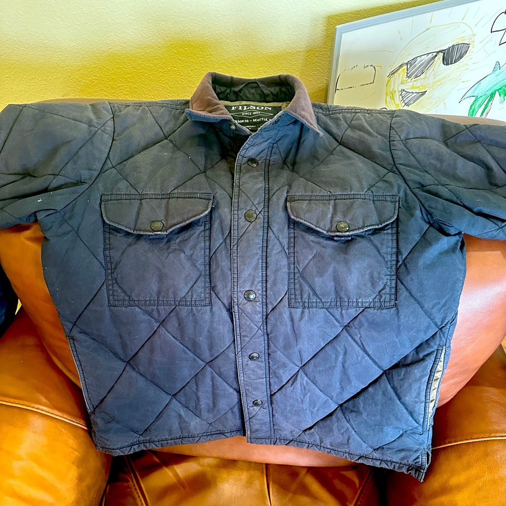 Filson Hyder Quilted Jac Shirt. Faded Blue. Used in Great Shape